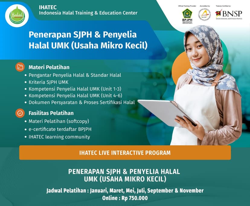 Penerapan SJPH & Penyelia Halal UMK (Usaha Mikro Kecil)